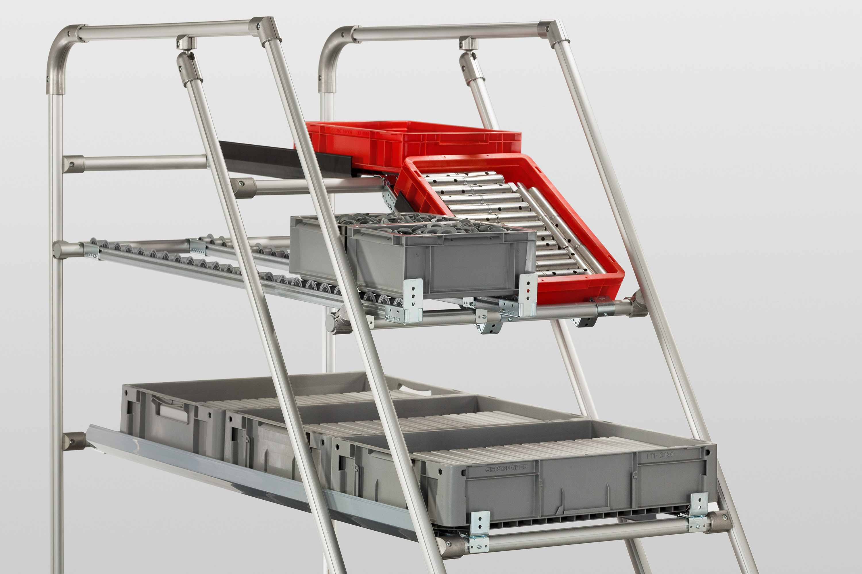Roller conveyors and slide strips