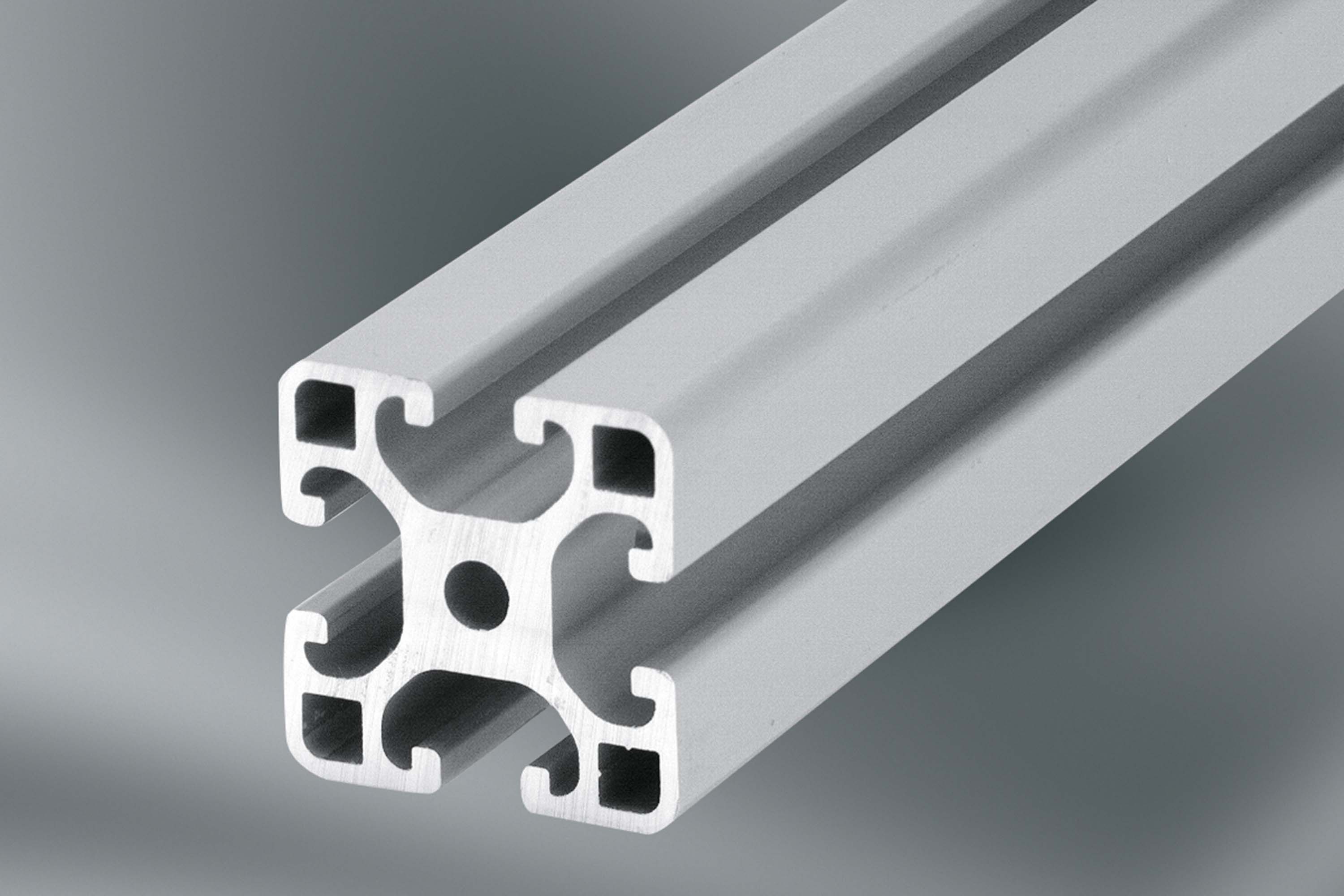 silber eloxiert Alu Profil bis ultraleicht Aluminiumprofil 40x40E I-Typ Nut 8