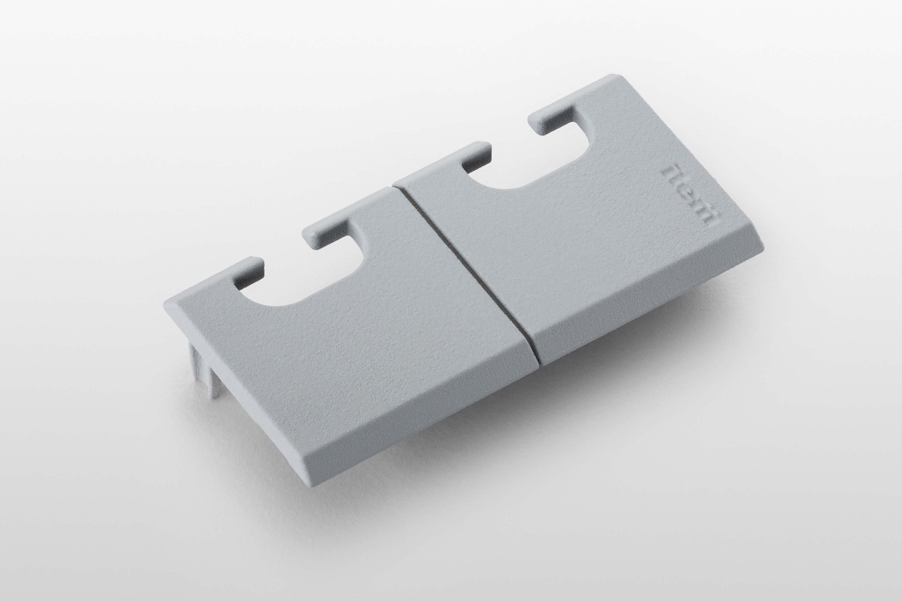 Cap, Groove Plate X 8 80x40, grey similar to RAL 7042