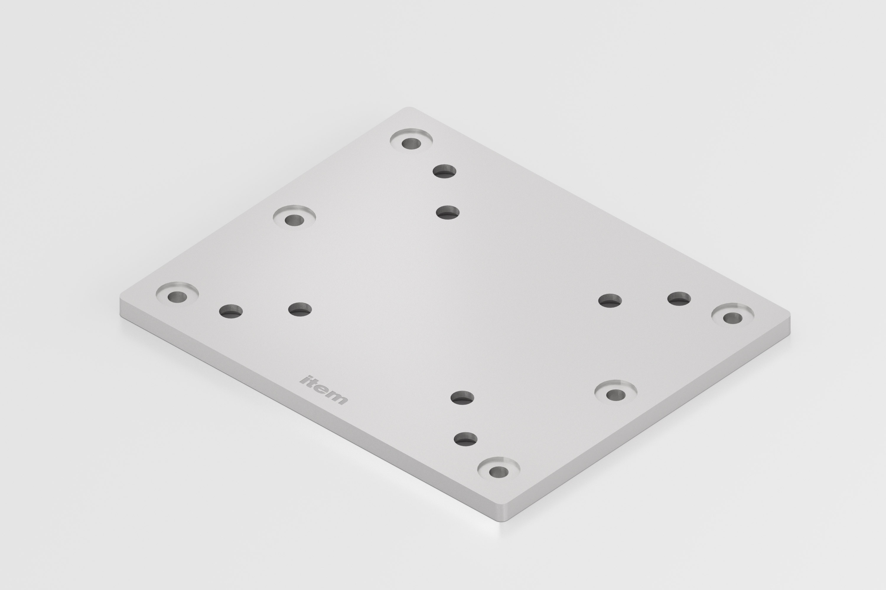 Lifting Column Mounting Plate 8 St 240x200, white aluminium, similar to RAL 9006