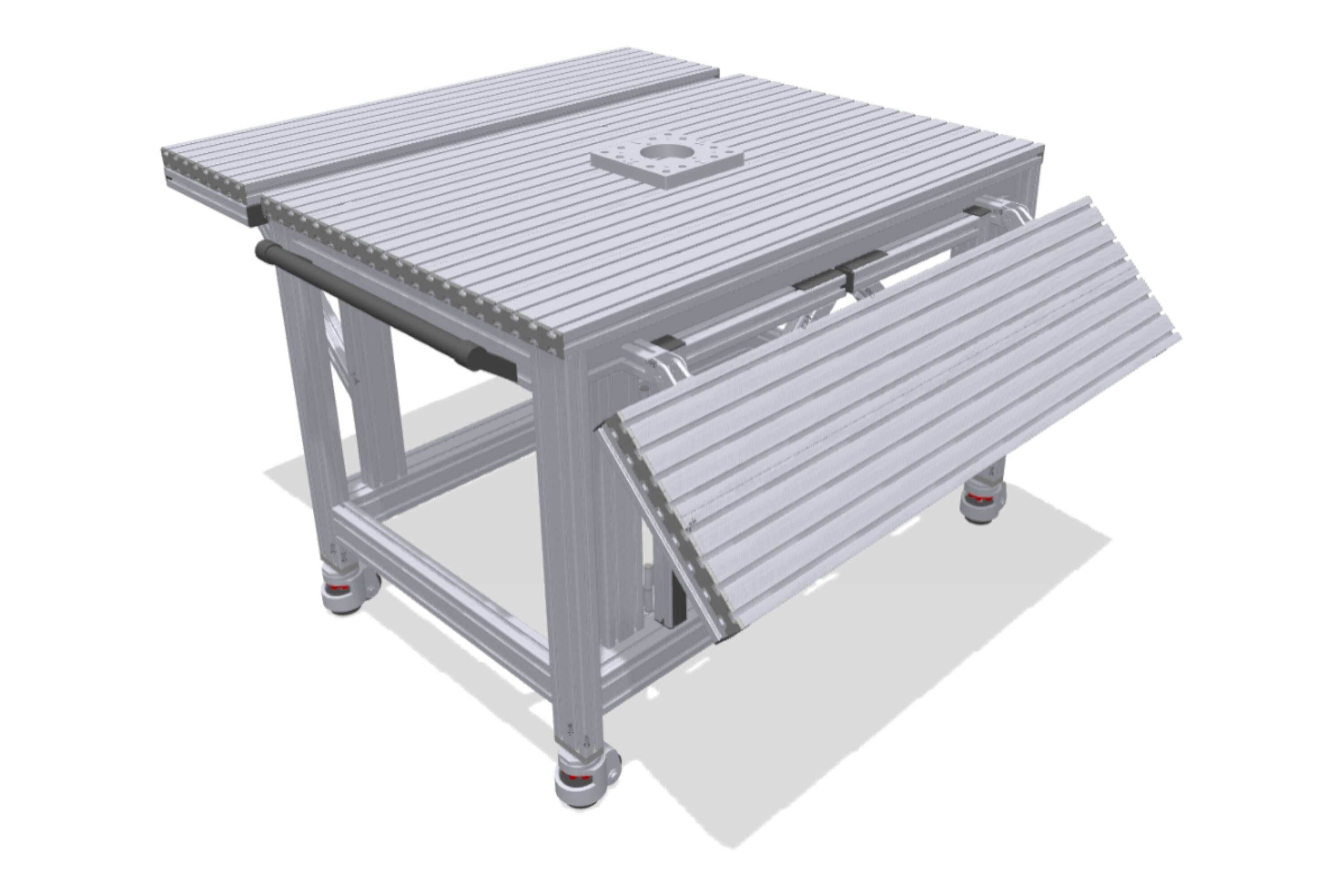 Robot workstation with expandable work surface